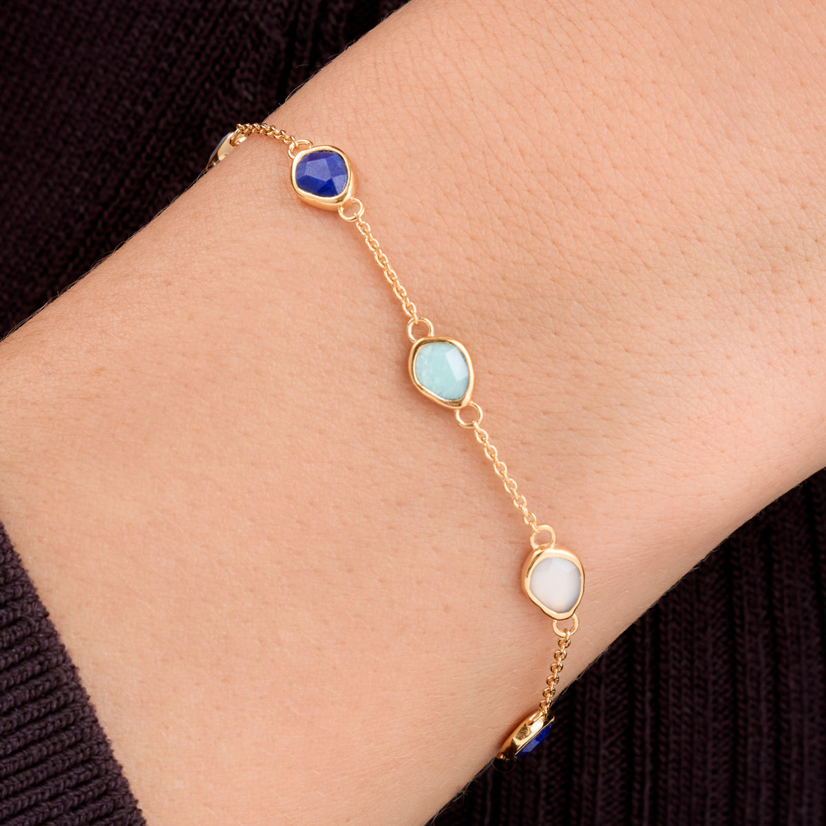 Signature Cut Multi-Gemstone Bracelet  (Gold)