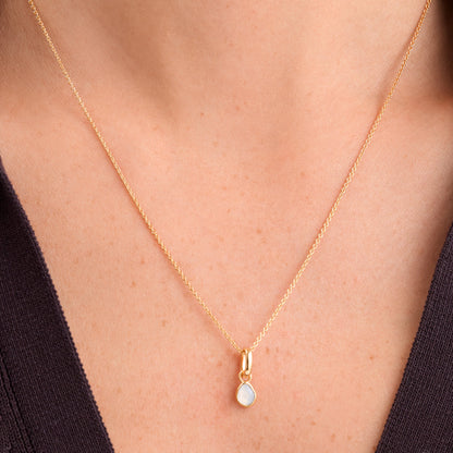 Signature Cut White Quartz Necklace (Gold)