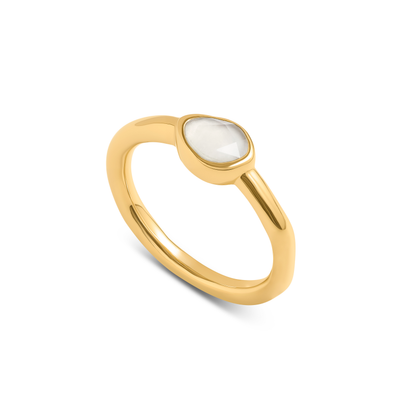 Signature Cut White Quartz Ring (Gold)