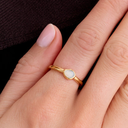 Signature Cut White Quartz Ring (Gold)