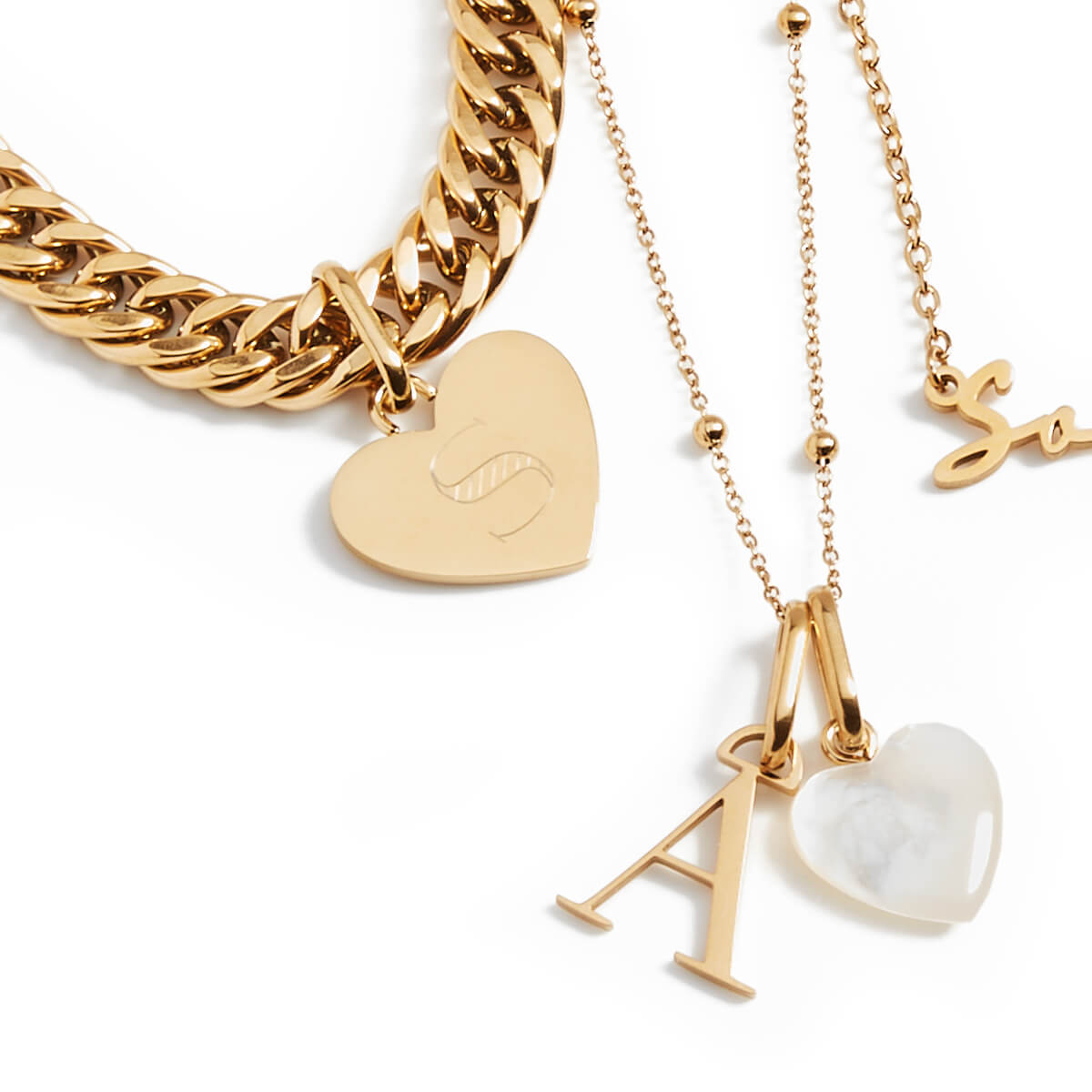 Personalised Initial & Birthstone Necklace - Gold