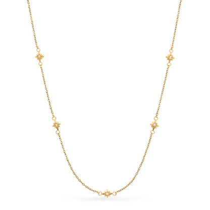 Double Fingerprint Heart Token Necklace (Gold)