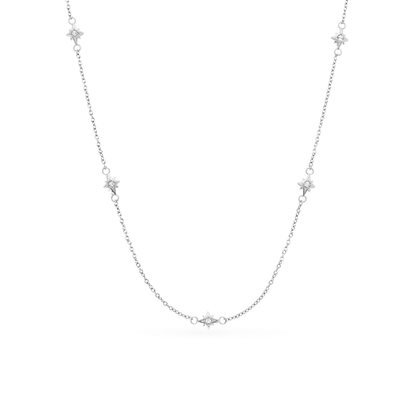 Mini Written In The Stars Initial Tag Necklace (Silver)