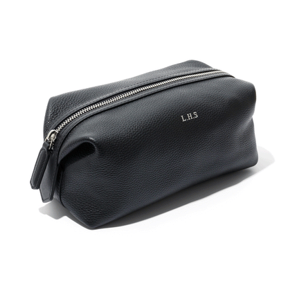 Leather Wash Bag (Black)