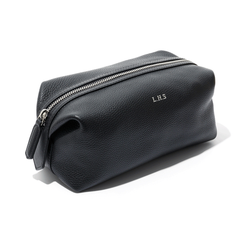 Leather Wash Bag (Black)