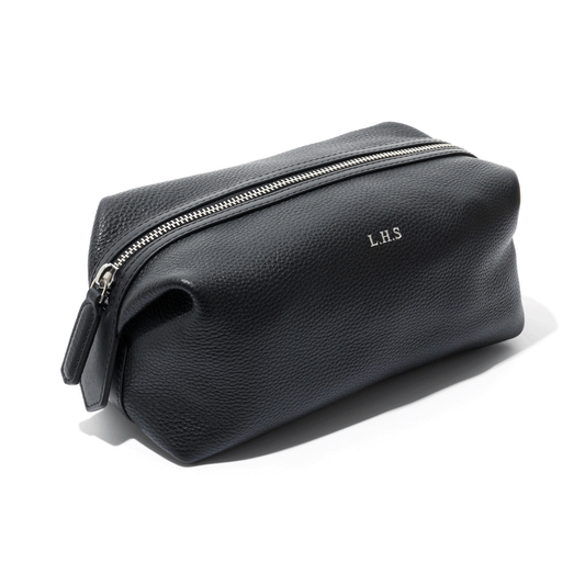 Leather Wash Bag (Black)