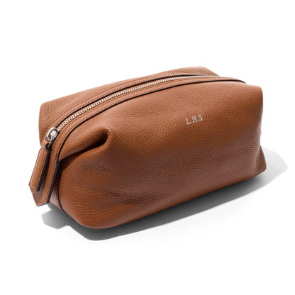 Leather Wash Bag (Tan)