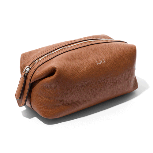 Leather Wash Bag (Tan)