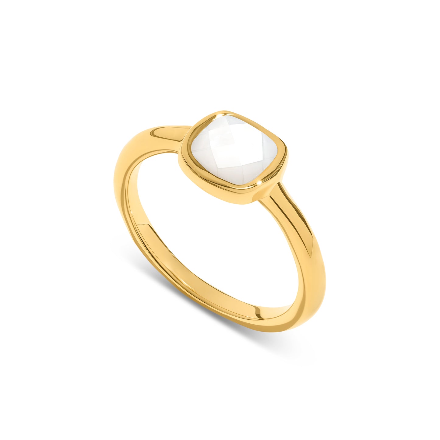 Mother of Pearl Cushion Ring (Gold)