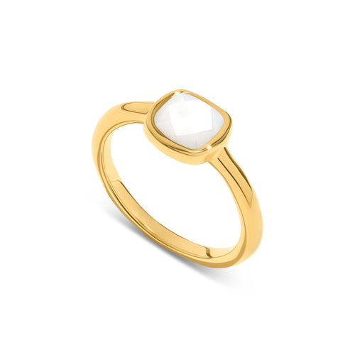Mother of Pearl Cushion Ring (Gold)