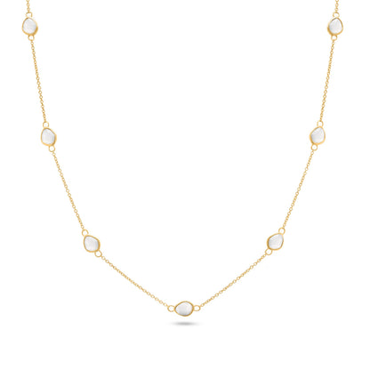 Signature Cut Multi White Quartz Necklace (Gold)