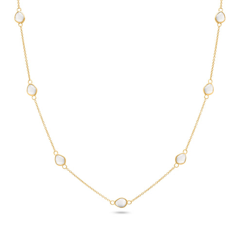 Signature Cut Multi White Quartz Necklace (Gold)