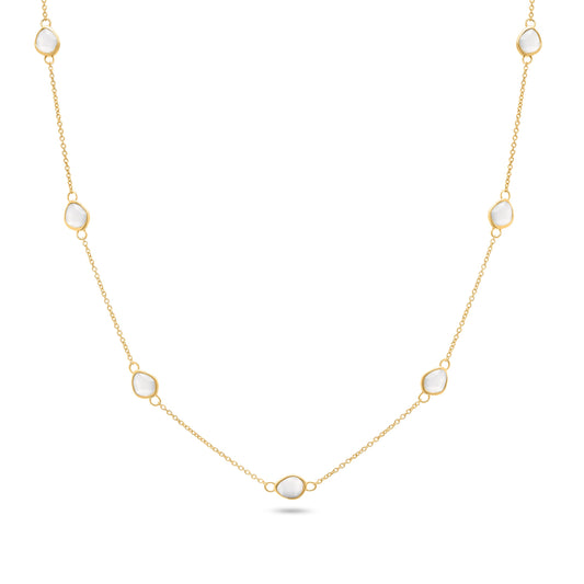 Signature Cut Multi White Quartz Necklace (Gold)
