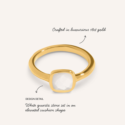 Mother of Pearl Cushion Ring (Gold)