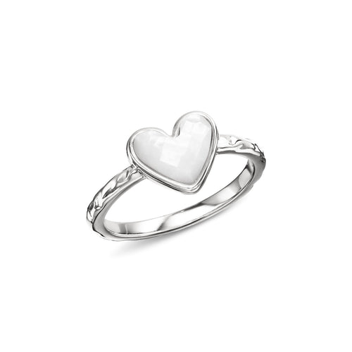 Mother of Pearl Heart Ring (Silver)