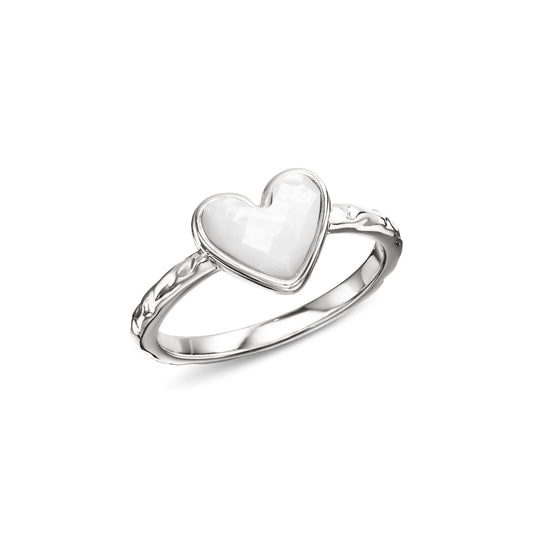 Mother of Pearl Heart Ring (Silver)