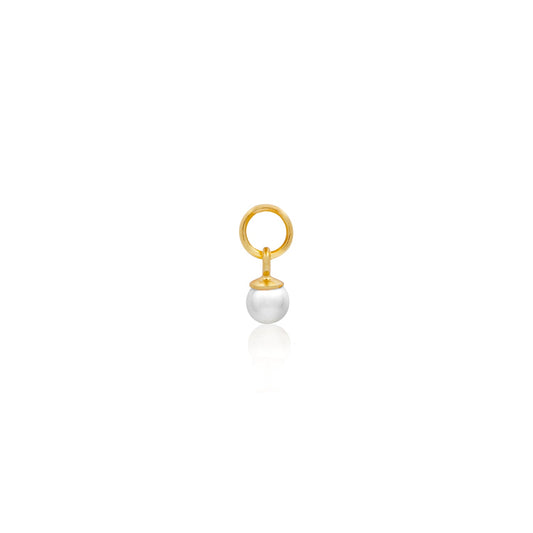 Stories Pearl Huggie Charm (Gold)