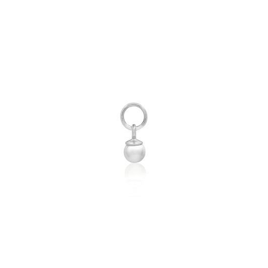 Stories Pearl Huggie Charm (Silver)