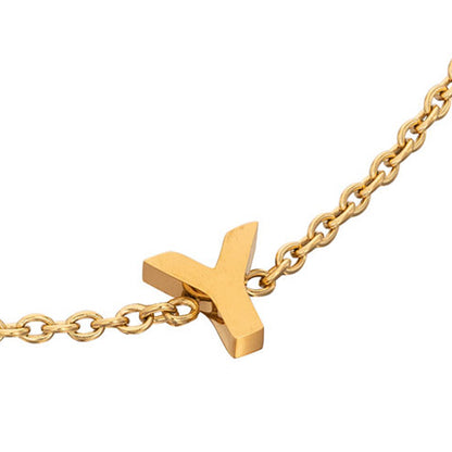 Birthstone & Made Mine Letter Bracelet (Gold)