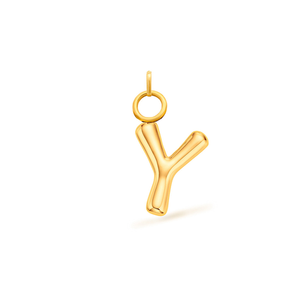 Mini Molten Initial Charm (Gold)