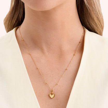 Butter Yellow Quartz Heart Necklace (Gold)