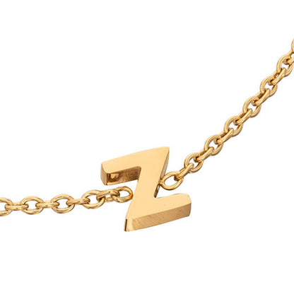 Birthstone & Made Mine Letter Bracelet (Gold)