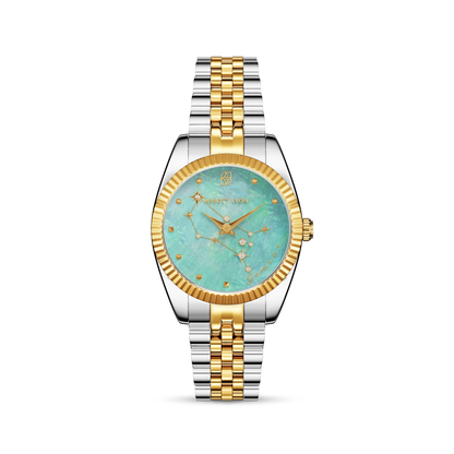 Belgravia 30 Aqua Zodiac Watch (Gold/Silver)