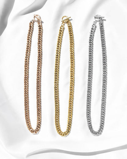 Curb Chain Necklace 18 in (Rose Gold)