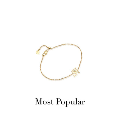 Double Initial Crystal Bracelet (Gold)