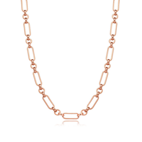 Figaro Chain Necklace (Rose Gold)