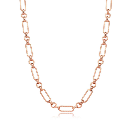Figaro Chain Necklace (Rose Gold)