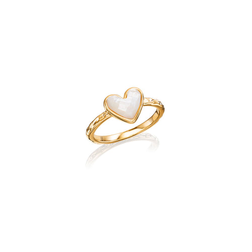 Mother of Pearl Heart Ring (Gold)