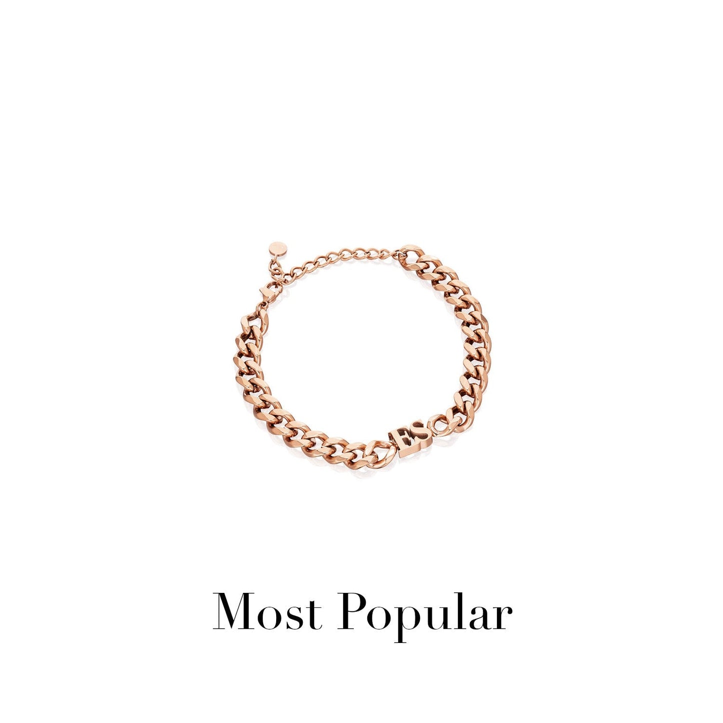 Initial Curb Bracelet (Rose Gold)