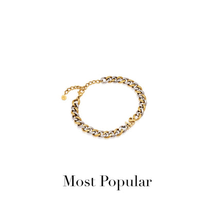 Initial Curb Bracelet (Gold/Silver)