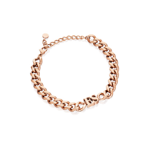 Initial Curb Bracelet (Rose Gold)