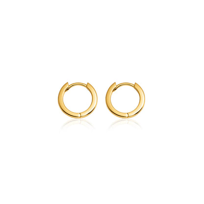 925 Sterling Silver Huggie Hoop Earrings (Gold)