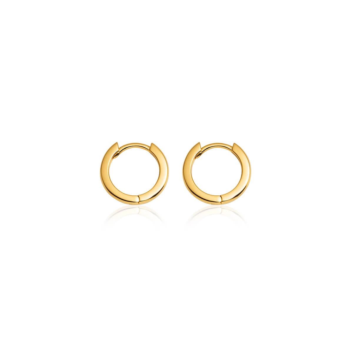 925 Sterling Silver Huggie Hoop Earrings (Gold)