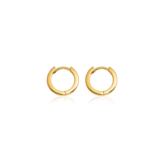 925 Sterling Silver Huggie Hoop Earrings (Gold)