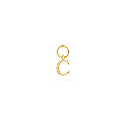 Stories Mini Initial Hoop Charm (Gold)