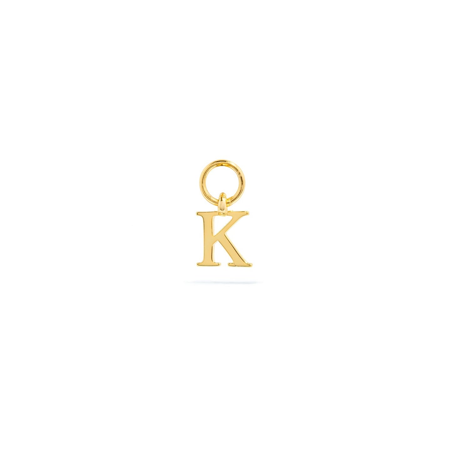 Stories Mini Initial Hoop Charm (Gold)