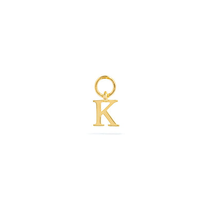 Stories Mini Initial Hoop Charm (Gold)
