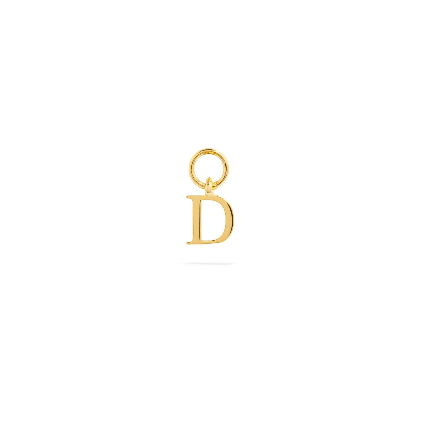Stories Mini Initial Hoop Charm (Gold)