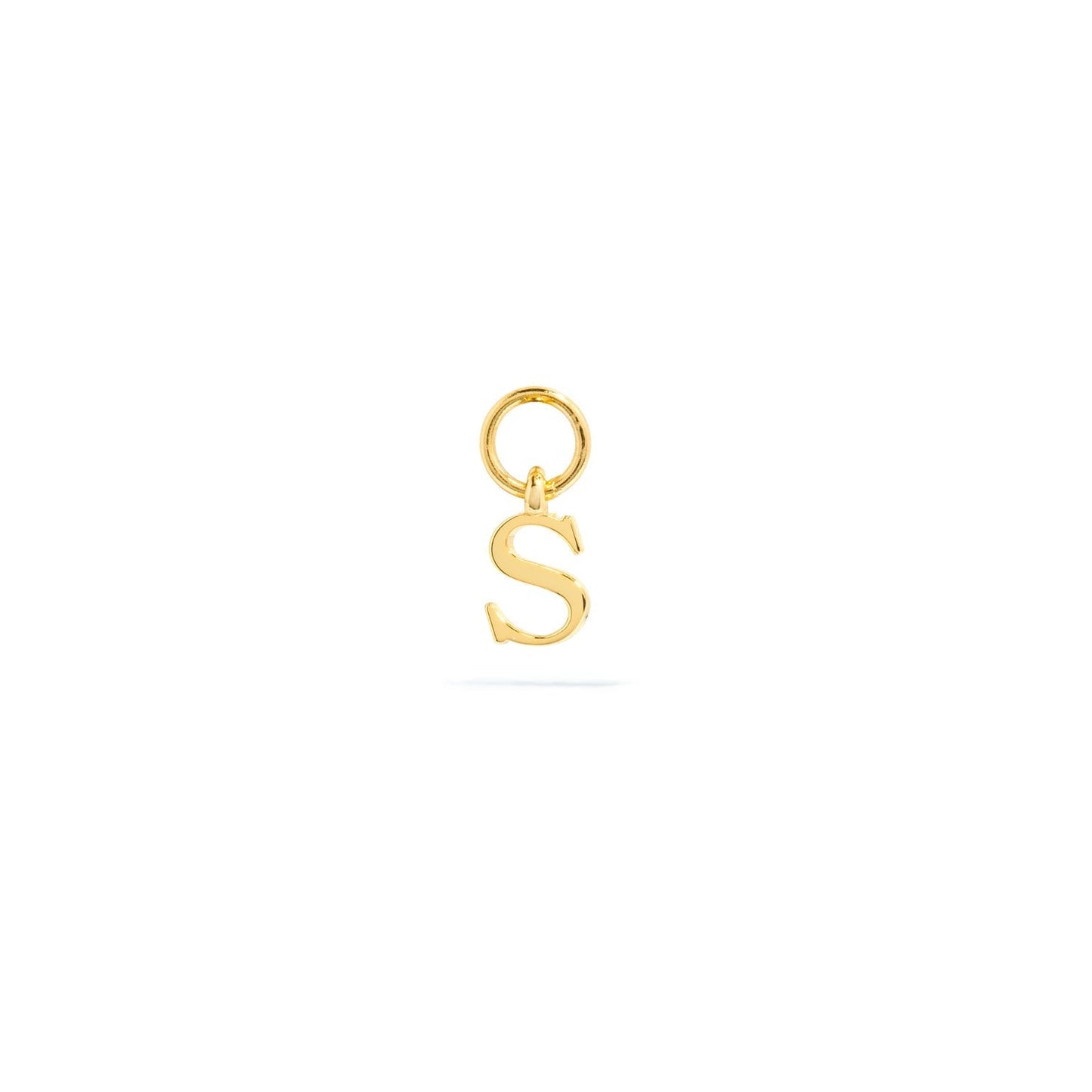 Stories Mini Initial Hoop Charm (Gold)
