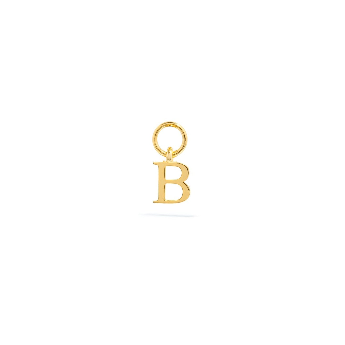 Stories Mini Initial Hoop Charm (Gold)
