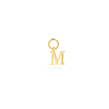 Stories Mini Initial Hoop Charm (Gold)