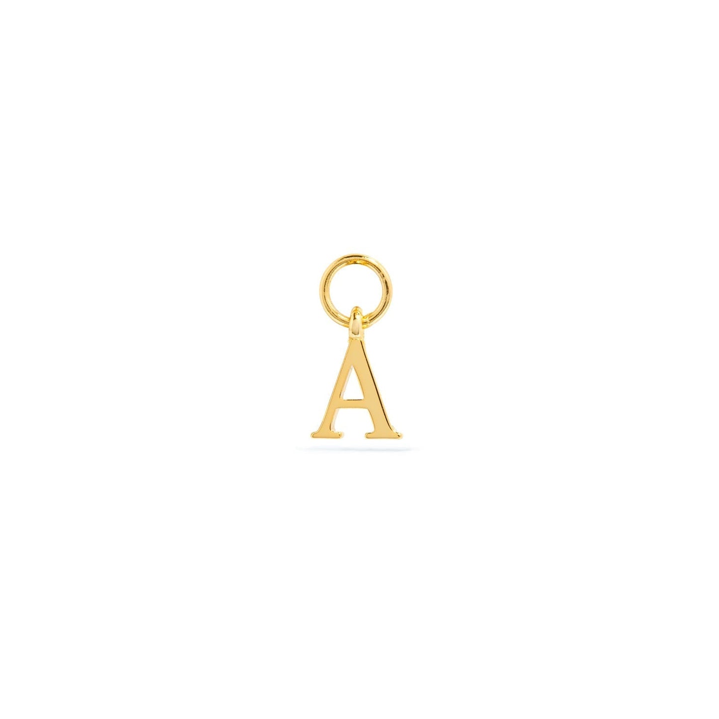 Stories Mini Initial Hoop Charm (Gold)