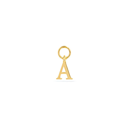Stories Mini Initial Hoop Charm (Gold)