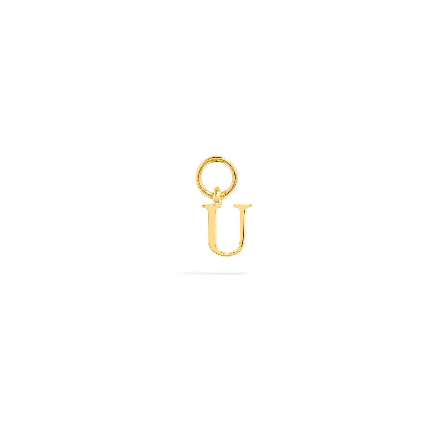 Stories Mini Initial Hoop Charm (Gold)