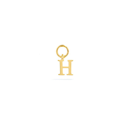 Stories Mini Initial Hoop Charm (Gold)