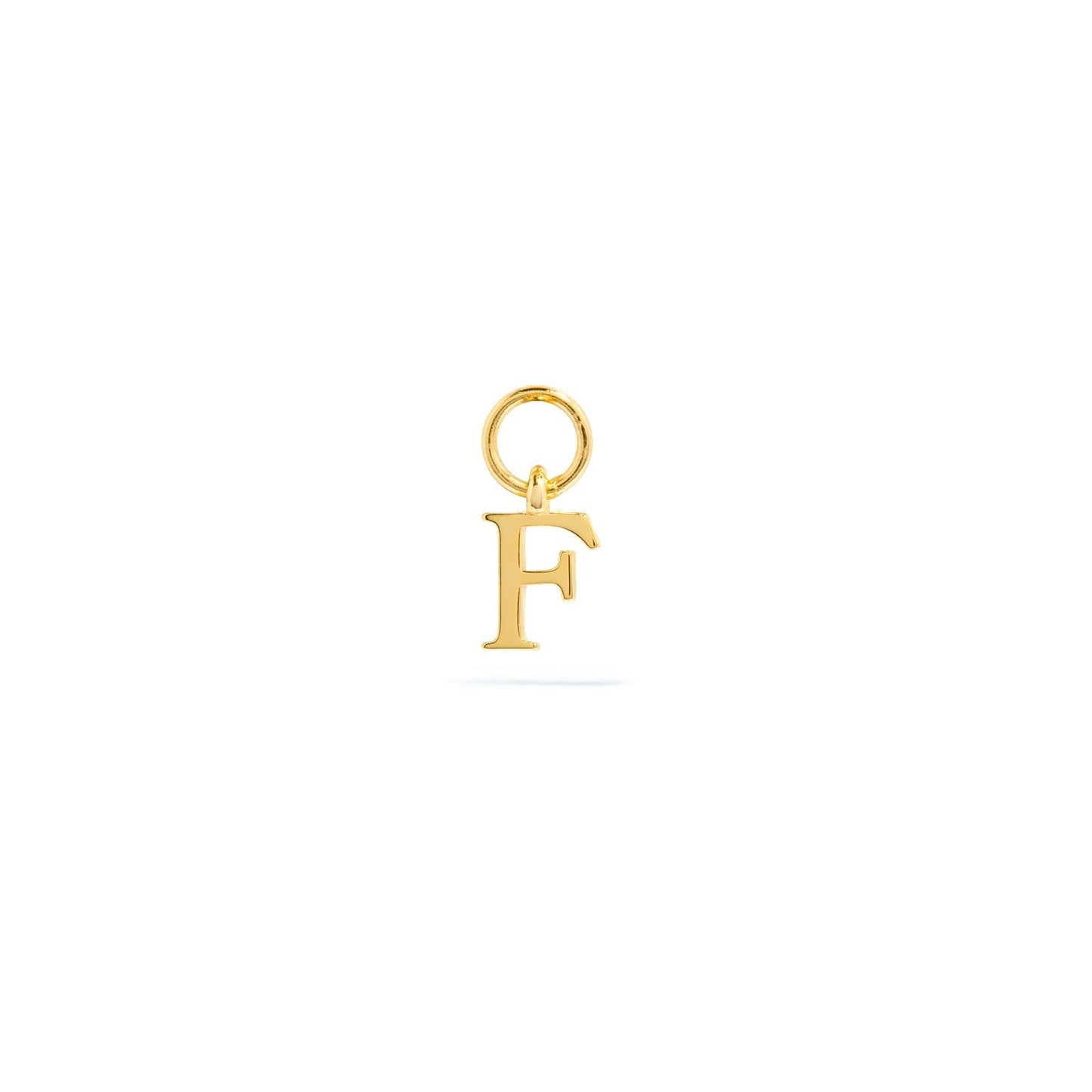 Stories Mini Initial Hoop Charm (Gold)